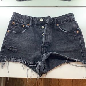 black Zara jean shorts